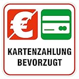 deformaze Sticker Kartenzahlung bevorzugt Aufkleber Zahlungsmethoden Bezahlung 10 x 10 cm Selbstklebend UV Wetterfest für Firma Geschäft Shop Tür Fenster Kasse für außen und innen